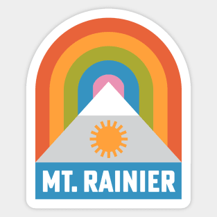 Mt Rainier National Park Washington Rainbow Badge Sticker